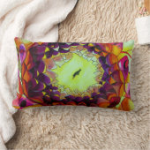 パープルダリア抽象芸術オリジナルフラワーアート ランバークッション (ブランケット)