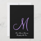 パープルダリア花びら結婚ズ金属紙 招待状 (裏面)