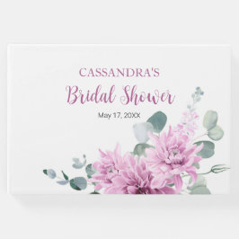 パープルダリア ユーカリ グリーン ウェディング シャワー ゲストブック