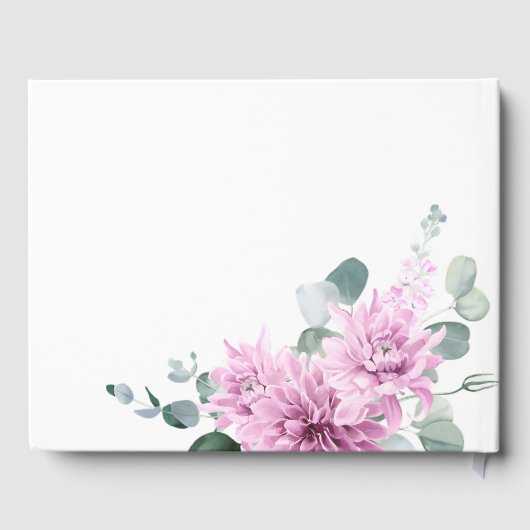 パープルダリア ユーカリ グリーン ウェディング シャワー ゲストブック (裏面)