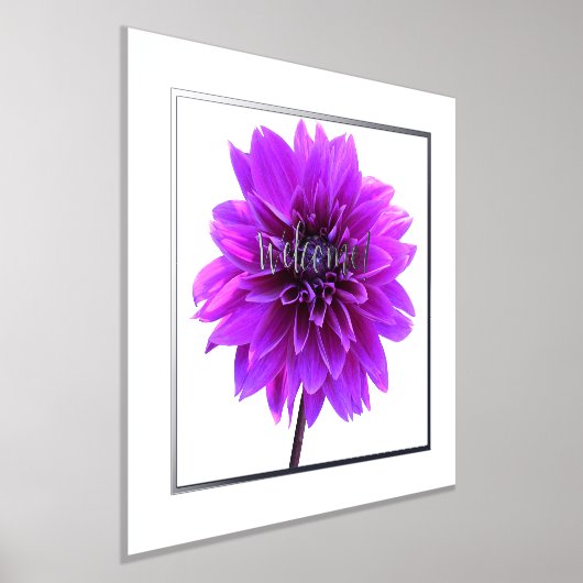 パープルダリアwフォイルウェルカム&エッジプリントポスター 箔ポスター (レイダウン)