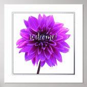 パープルダリアwフォイルウェルカム&エッジプリントポスター 箔ポスター (正面)