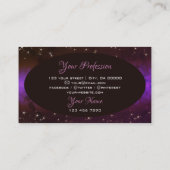 パープルダークブルゴーニュ銀河系グリッタースターズイニシャル 名刺 (裏面)