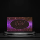 パープルダークブルゴーニュ銀河系グリッタースターズイニシャル 名刺