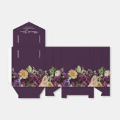 パープルダークムーディエレガントフローラ結婚ズ・サンキュー フェイバーボックス (折り畳みなし)