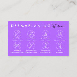 パープルダーマプレーニング後のケア方法 名刺