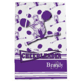 パープルチアリーダーにパーソナライズ ミディアムペーパーバッグ (正面)