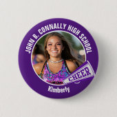 パープルチアリーダー写真高校精神応援 缶バッジ (正面)