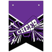 パープルチアリーダー誕生日 バンティングフラッグ (第1の旗)