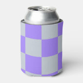 パープルチェッカーボードレトロクラシックジオメトモダンリ 缶クーラー (缶正面)