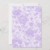 パープルチノワセリーフローラブライダルシャワー 招待状 (裏面)