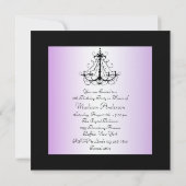 パープルチャデリアースウィート16バースデーパーティー 招待状 (裏面)