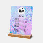 パープルチャンキーグリッターデザイン価格表 アクリルサイン (傾斜)