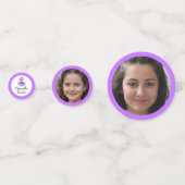 パープルチュドレス12歳の誕生日カスタム写真 コンフェッティ (正面)