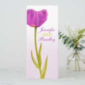 パープルチューリップの結婚式披露宴夕食メニュー 招待状 (スタンド正面)