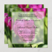 パープルチューリップの結婚式招待状 招待状 (正面/裏面)