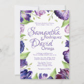 パープルチューリップの結婚式招待状 花の結婚式 招待状 (正面)