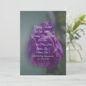 パープルチューリップの花のParty 招待状 (スタンド正面)