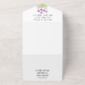 パープルチューリップウォーター春の結婚式 エレガント オールインワン招待状 (外側)