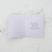 パープルチューリップオンレース悔やみや弔慰サンキューカード カード (内部)