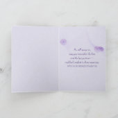 パープルチューリップオンレース悔やみや弔慰 カード (内部)