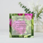 パープルチューリップスブライダルシャワー招待状 招待状 (スタンド正面)