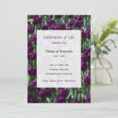 パープルチューリップス記念お祝い招待 招待状 (スタンド正面)