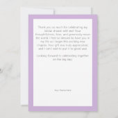 パープルチューリップソロブライダルシャワー サンキューカード (裏面)