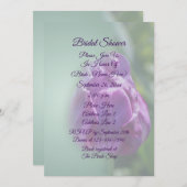 パープルチューリップフラワーブライダルシャワー 招待状 (正面/裏面)