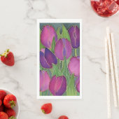 パープルチューリップフローラゲストタオルナプキン (インサイチュ)