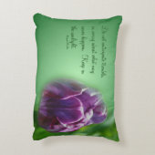 パープルチューリップライフアティチュード引用文感動的  アクセントクッション (裏面(縦))