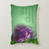 パープルチューリップライフアティチュード引用文感動的  アクセントクッション (正面(垂直))