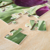 パープルチューリップリージェントズパークフラワーズロンドンイングランド ジグソーパズル (側面)