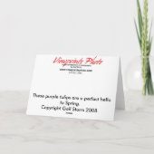 パープルチューリップ母のデイカード カード (裏面)