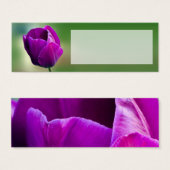 パープルチューリップ結婚のプレイスネームカード (正面&裏面)