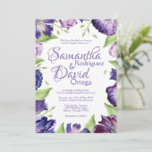 パープルチューリップ結婚式招待状フローラズ 招待状 (スタンド正面)