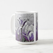 パープルチューリップ絵画- Art Mug コーヒーマグカップ (正面左)