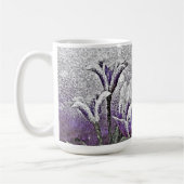 パープルチューリップ絵画- Art Mug コーヒーマグカップ (左)