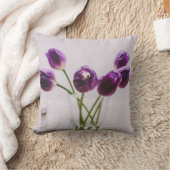 パープルチューリップ装飾用クッション クッション (ブランケット)