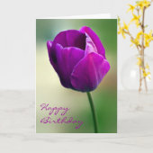 パープルチューリップ誕生日カード カード (黄色い花)