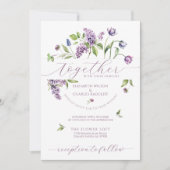パープルチューリップ&春の花結婚式招待状 招待状 (正面)
