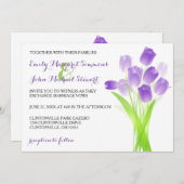 パープルチューリップ – 結婚式招待状 招待状 (正面/裏面)