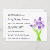 パープルチューリップ - 花嫁の歓迎会招待状 招待状 (正面/裏面)