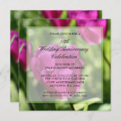 パープルチューリップ 50周年 結婚記念日 招待状 (正面/裏面)