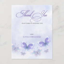 パープルチョウチョウキンセアニェラサンキュー ポストカード