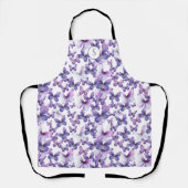 パープルチョウモダンエレガントカスタムモノグラム エプロン (正面)