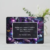 パープルチョークの色合いのオーナメント 箔シーズンカード (立ち正面)