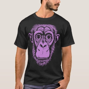 パープルチンパンジー猿可愛いチンパンジー Tシャツ