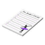 パープルツゥバレリナバレエダンス先生ギフト ノートパッド (回転)