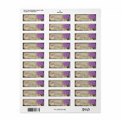 パープルツリーと鳥の返送先ラベル ラベル (フルシート)